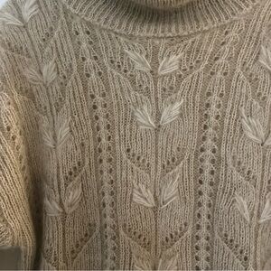 Cozy Knit Turtleneck Sweater - Beige